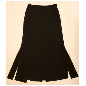 Black Maxi Skirt M.T.W.T. 9-5 Size ~L Bottom Multi-Slit
